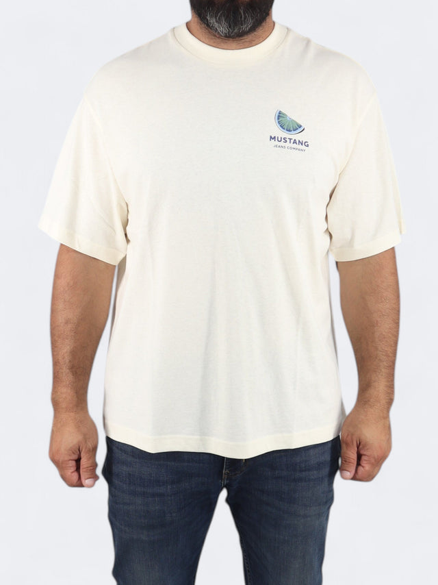 Image for Men's Printed T-Shirt,Cream