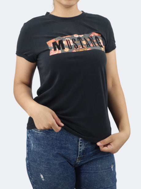 Image for Women's Brand Logo Printed T-Shirt,Black