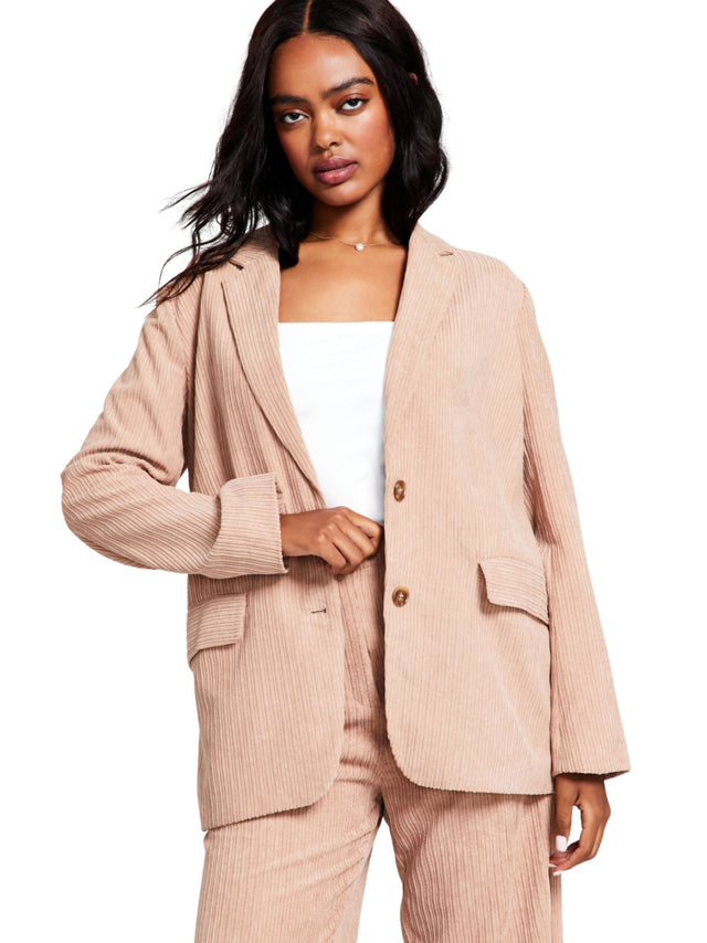 Image for Women's Textured Wavy Blazers,Beige
