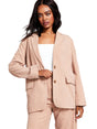 Image for Women's Textured Wavy Blazers,Beige
