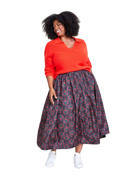 Image for Women's Floral Printed Ruffled Skirt,Multi