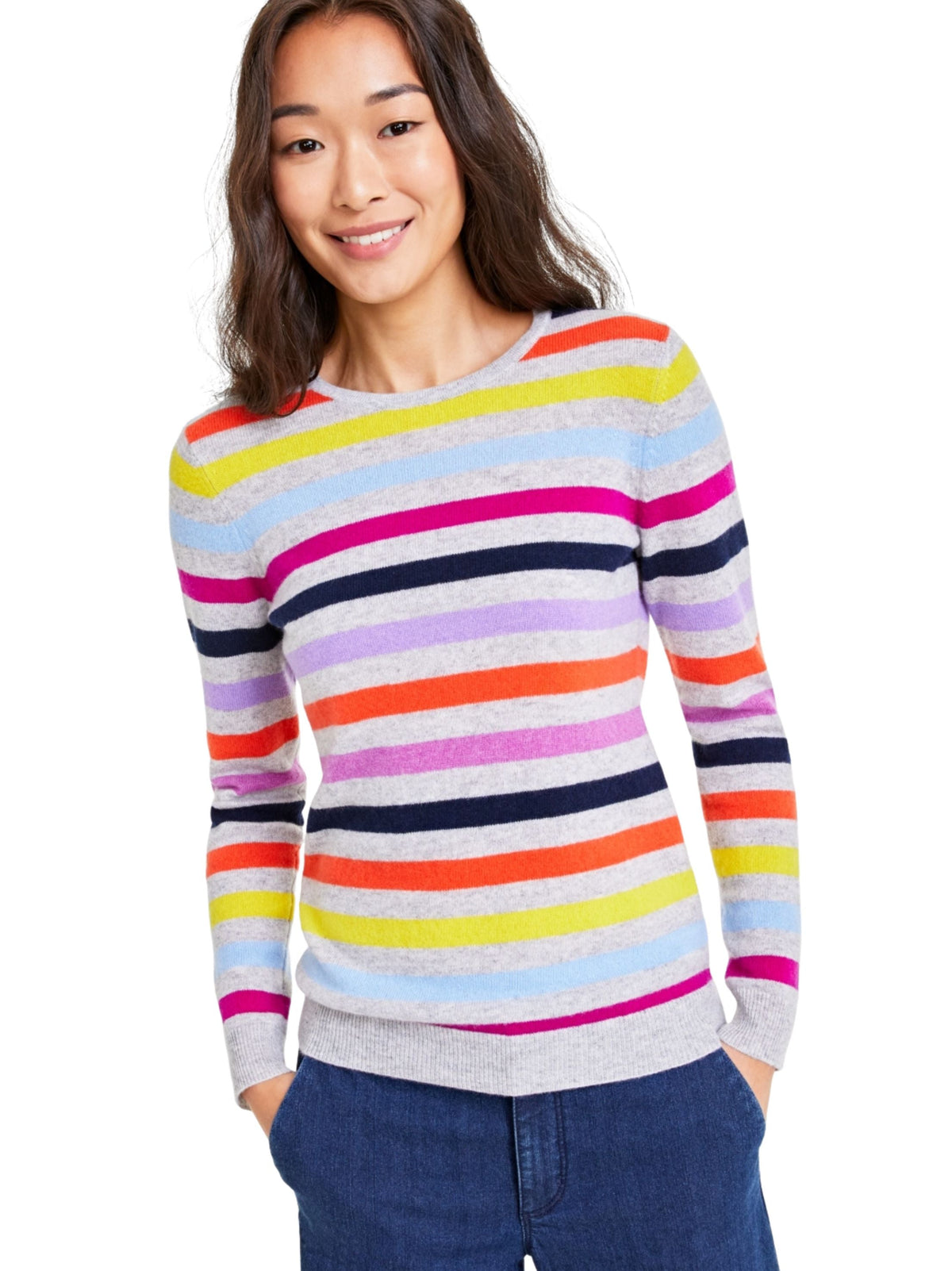 Image for Women's Striped Knitted Sweaters,Multi