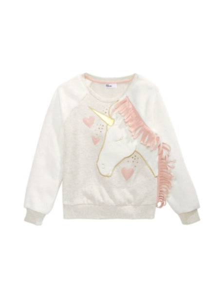 Image for Kids Girl's Embroidered Printed Sweaters,Cream