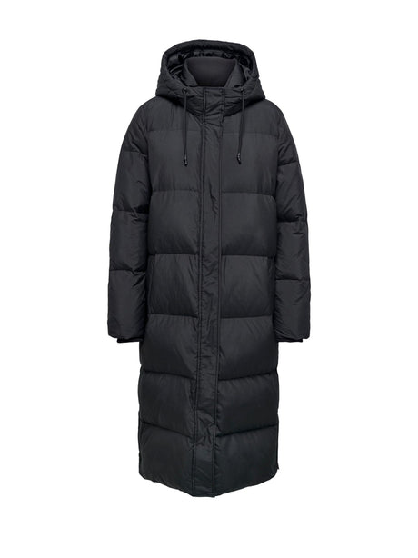 Image for Women's Plain Solid Puffer Coat,Black
