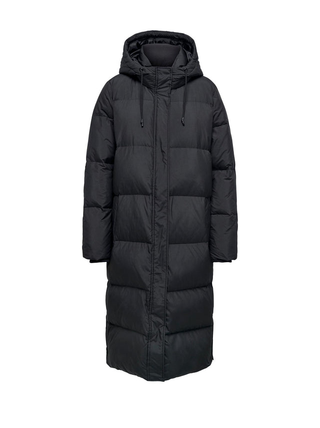 Image for Women's Plain Solid Puffer Coat,Black