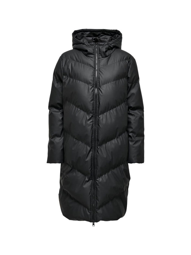 Image for Women's Plain Solid Puffer Coat,Black