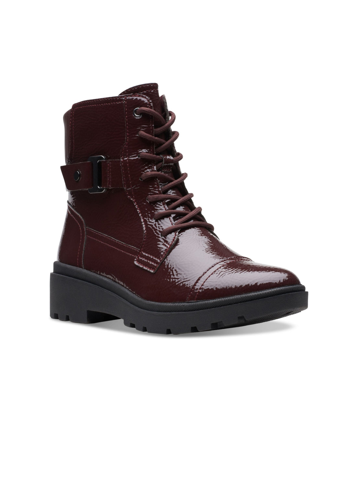 Image for Women's Plain Combat Boots,Burgundy