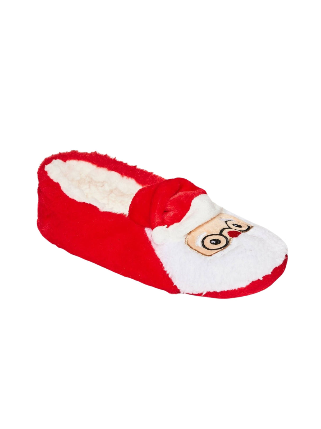 Image for Women's Santa Faux Fur Slipper Socks,Red/White