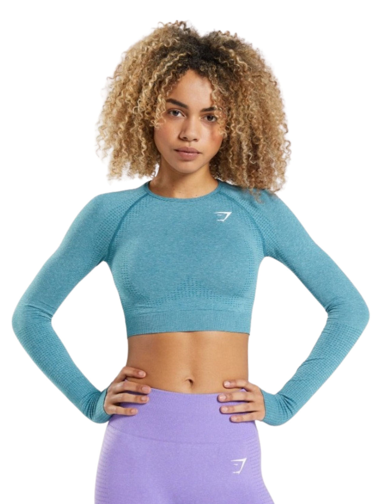 Image for Women's Thumb Hole Sleeves Sport Top,Aqua