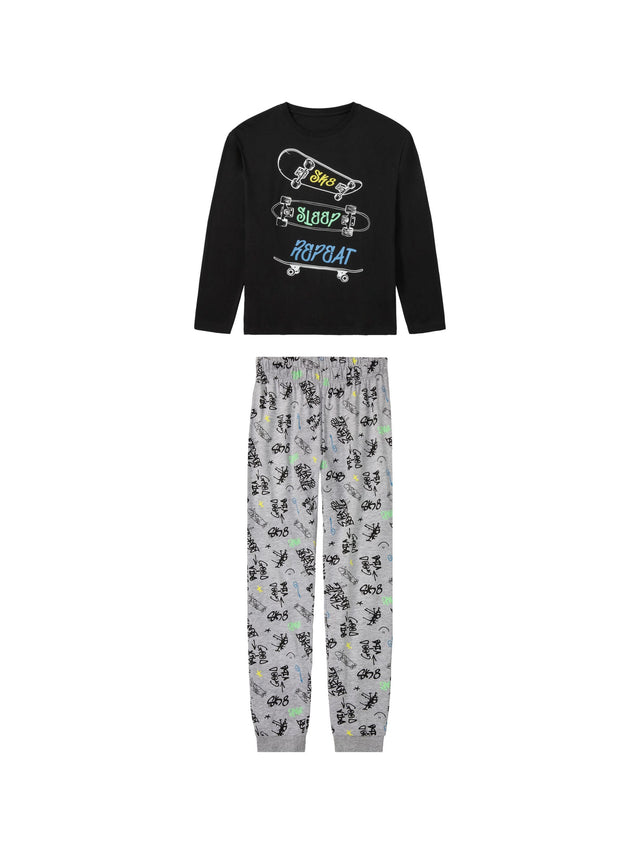 Image for Kids Boy's Printed Sleepwear Set,Black