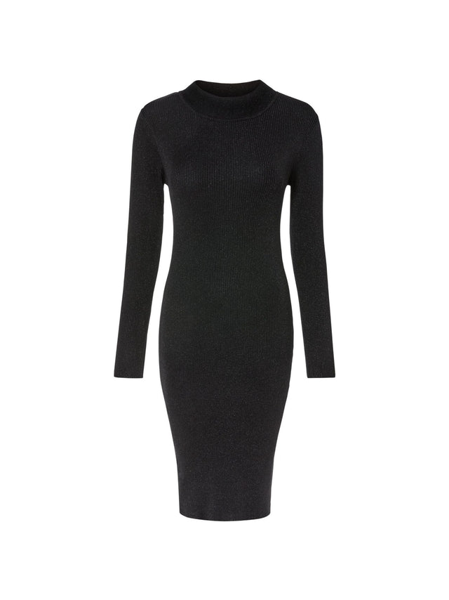 Image for Women's Ribbed Glitter Dress,Black