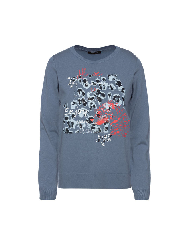 Image for Women's Graphic Printed Top,Blue