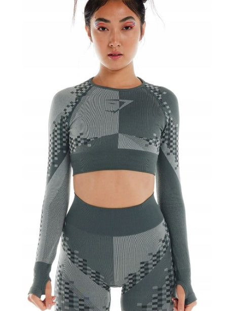 Image for Women's Printed  open Back Sport Top,Dark Olive
