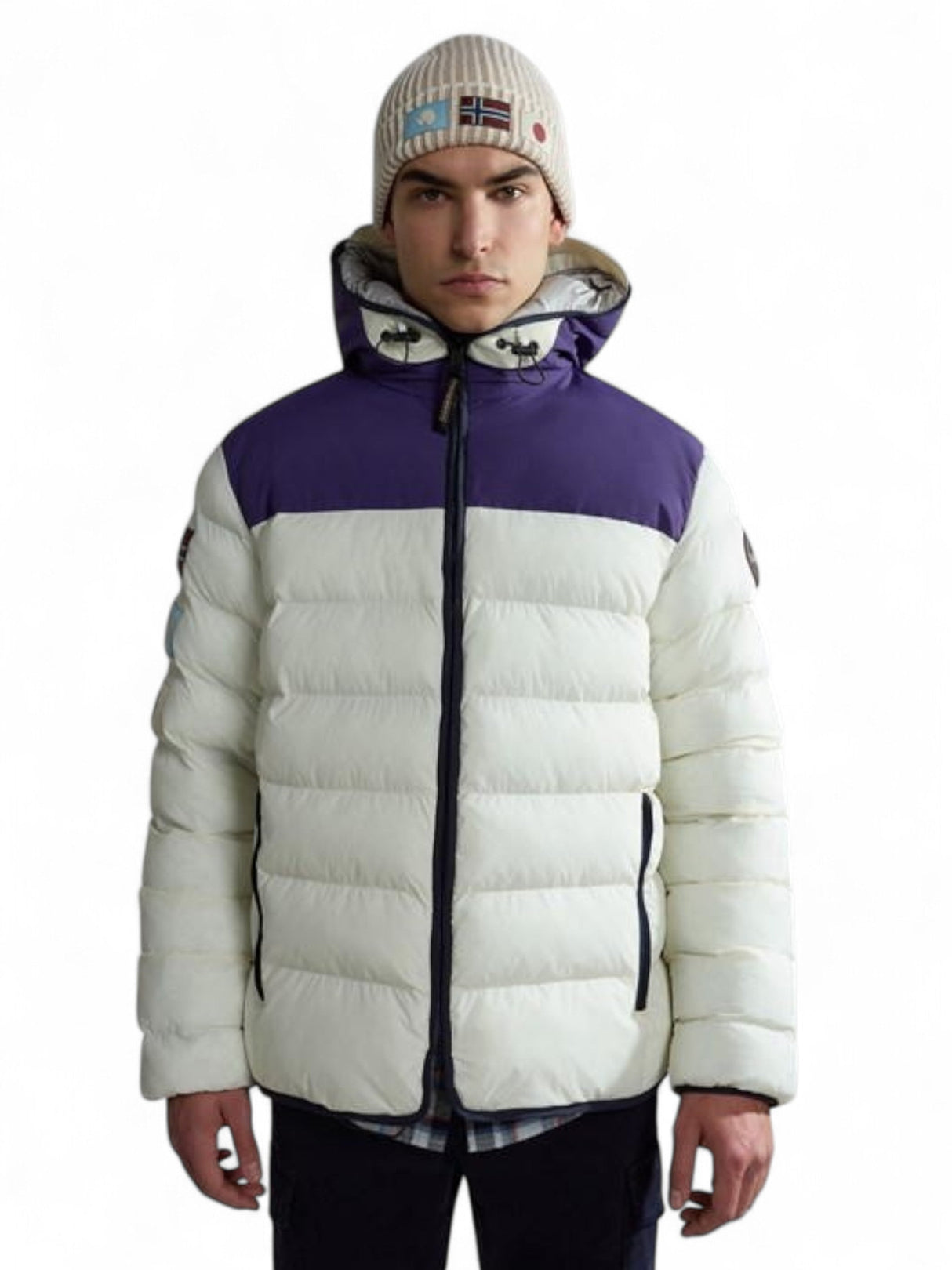 Image for Men's Quited Jacket 2Pockets,White/Mauve