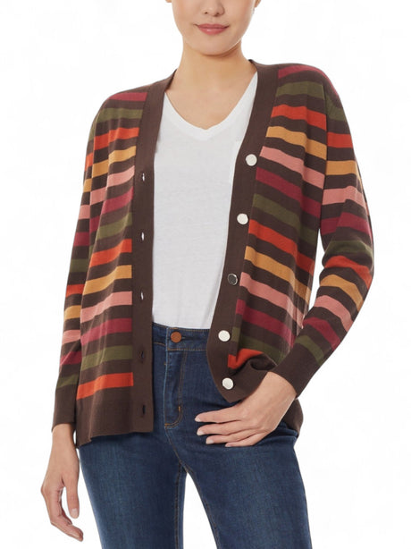Image for Women's Striped Top Cardigan,Multi