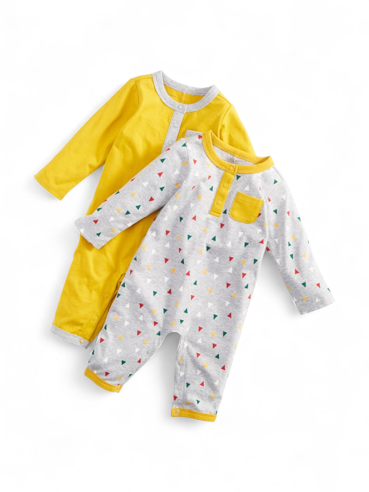 Image for Kids Boy's Printed&Plain Solid Jumpsuit 2Pieces,Grey/Mango 