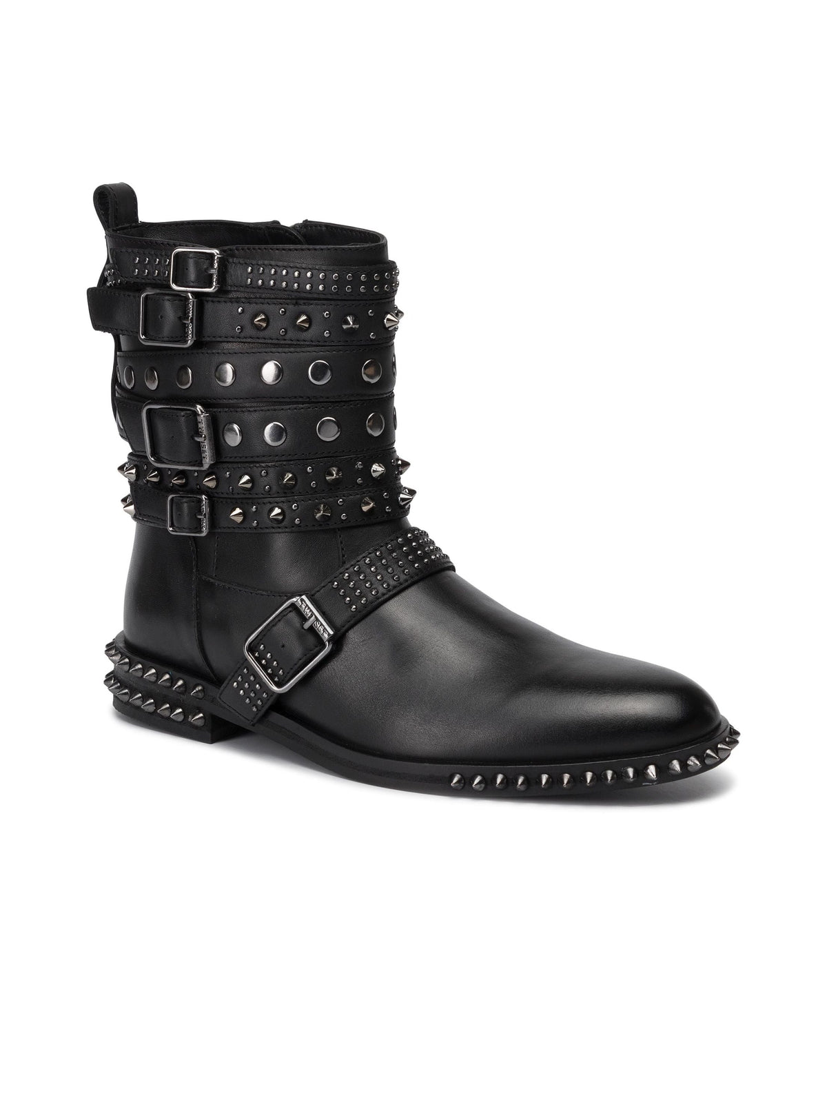 Image for Women's Buckles Studs Ankle Boots,Black