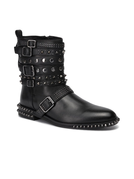 Image for Women's Buckles Studs Ankle Boots,Black