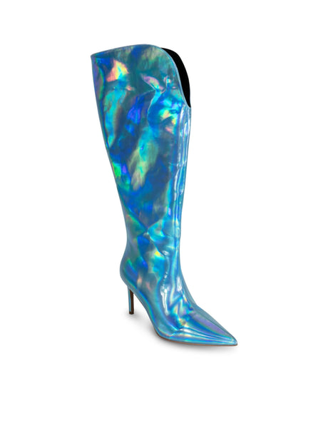 Image for Women's Holographic Knee High Boots Heels,Blue