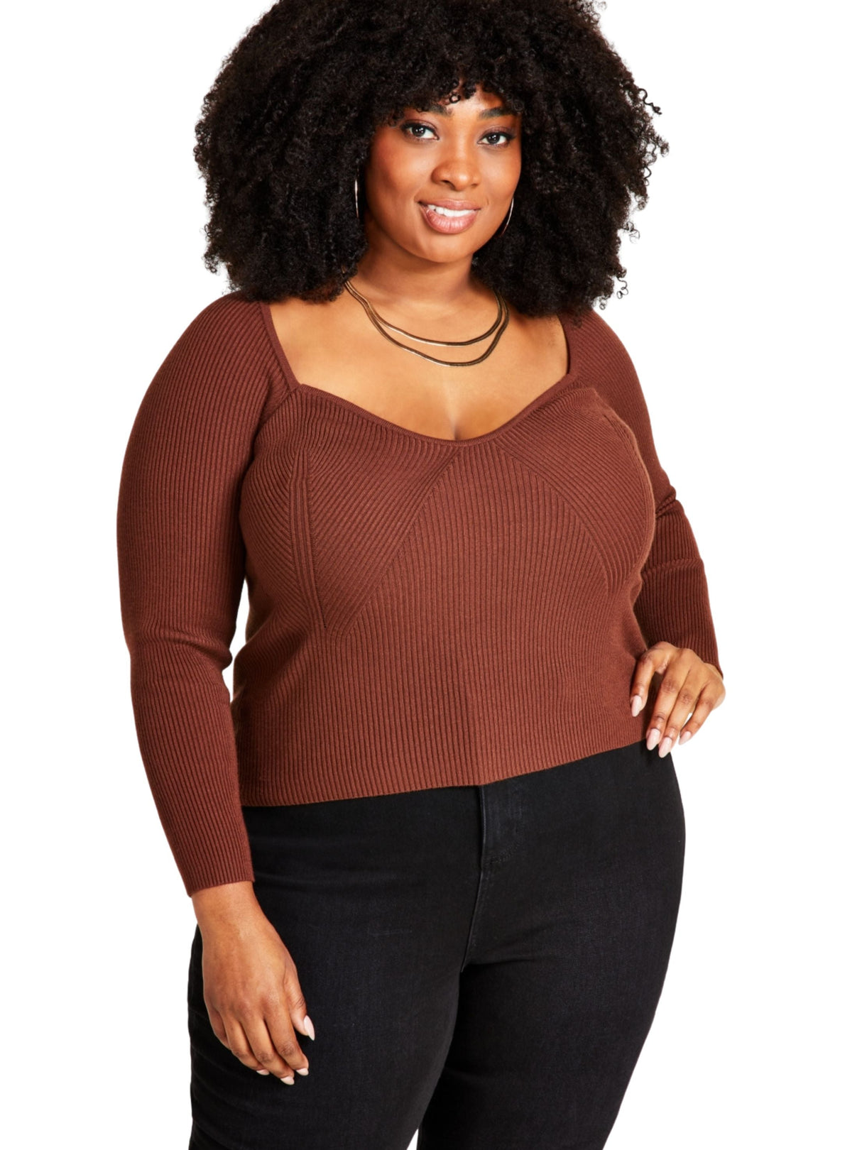 Image for Women's Knitted Top,Brown