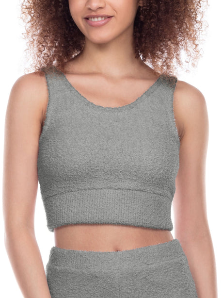 Image for Women's Textured Cropped Top,Grey