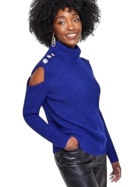 Image for Women's Knitted Cold Shoulder Sweaters,Mauve