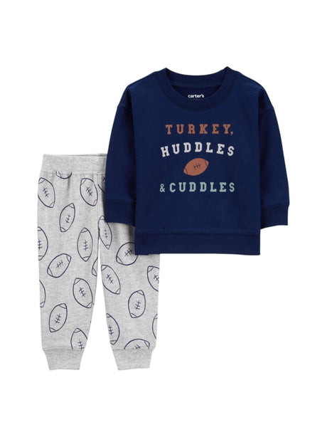 Image for Kids Boy's Printed Pajama Set,Navy/Grey