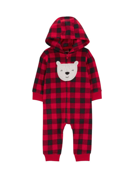 Image for Kids Boy's Plaid Jumpsuit,Red