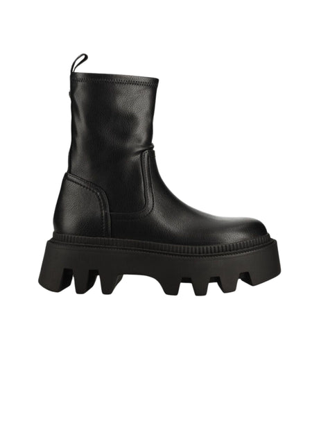 Image for Women's Plain Combat Boots Heels,Black