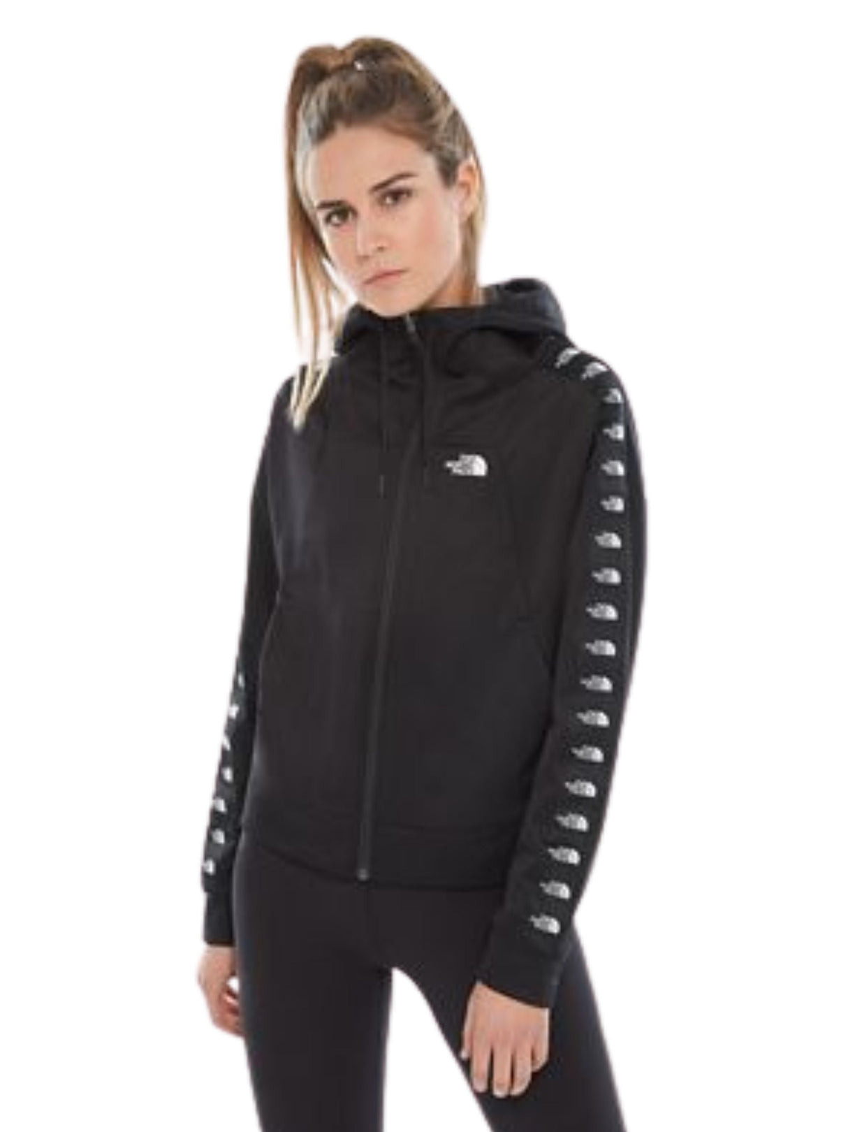 Image for Women's Printed Hoodie Sweater One Pocket,Black