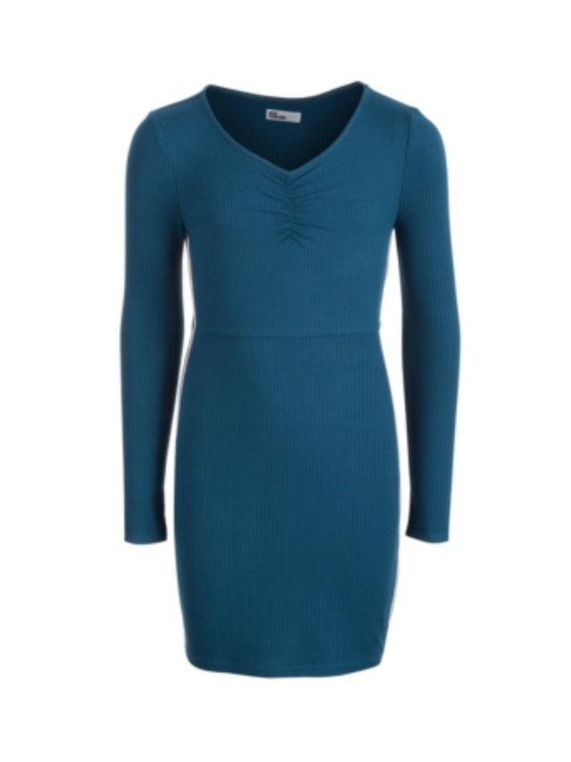 Image for Kids Girl's Striped Side Textured Dress ,Aqua