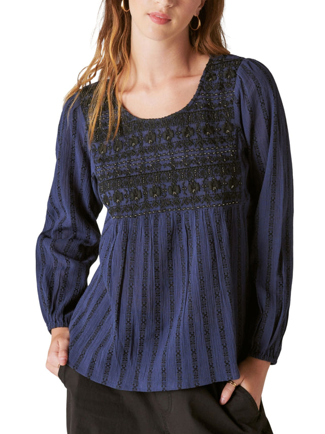 Image for Women's beads Top ,Navy