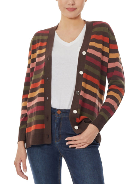 Image for Women's Striped Top Cardigan,Multi
