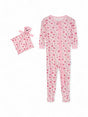 Image for Kids Girl's Hearts Printed Jumpsuit Matching Blankie Baby,Rose
