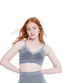 Image for Women's Knitted Cropped Top,Grey