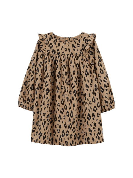 Image for Kids Girl's Leopard Printed Dress,Brown
