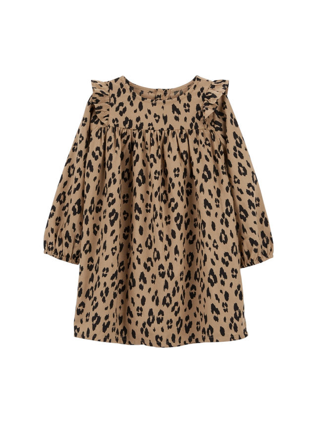Image for Kids Girl's Leopard Printed Dress,Brown