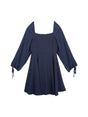 Image for Kids Girl's Knitted Dress Mesh Sleeves,Navy