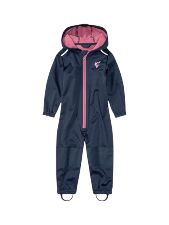 Image for Kids Girl's Quilted Heart Orinted Jumpsuit,Navy