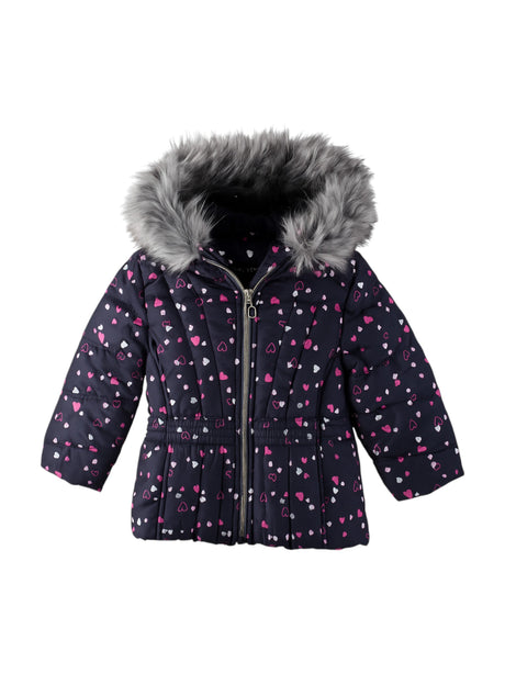 Image for Kids Girl's Quilted Printed Jacket Two Pokets,Navy