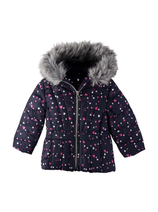 Image for Kids Girl's Quilted Printed Jacket Two Pokets,Navy