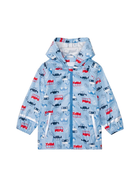 Image for Kids Boy's Printed Waterproof Jacket Two Pockets,Light Blue