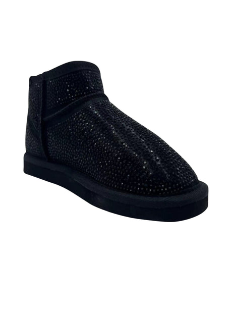 Image for Women's Rhinestone Lined Snow AnkleBoots,Black