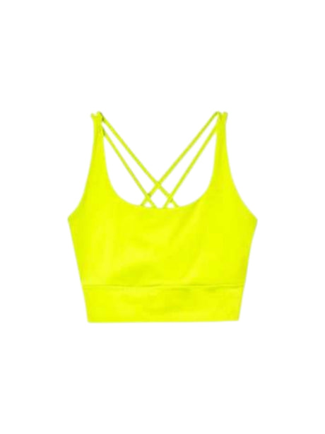 Image for Women's Plain Sport Crop Top,Lime