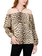 Image for Women's Printed Cold Shoulders Top,Tiger