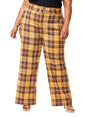 Image for Women's Plaid Pants&Belt,Brown