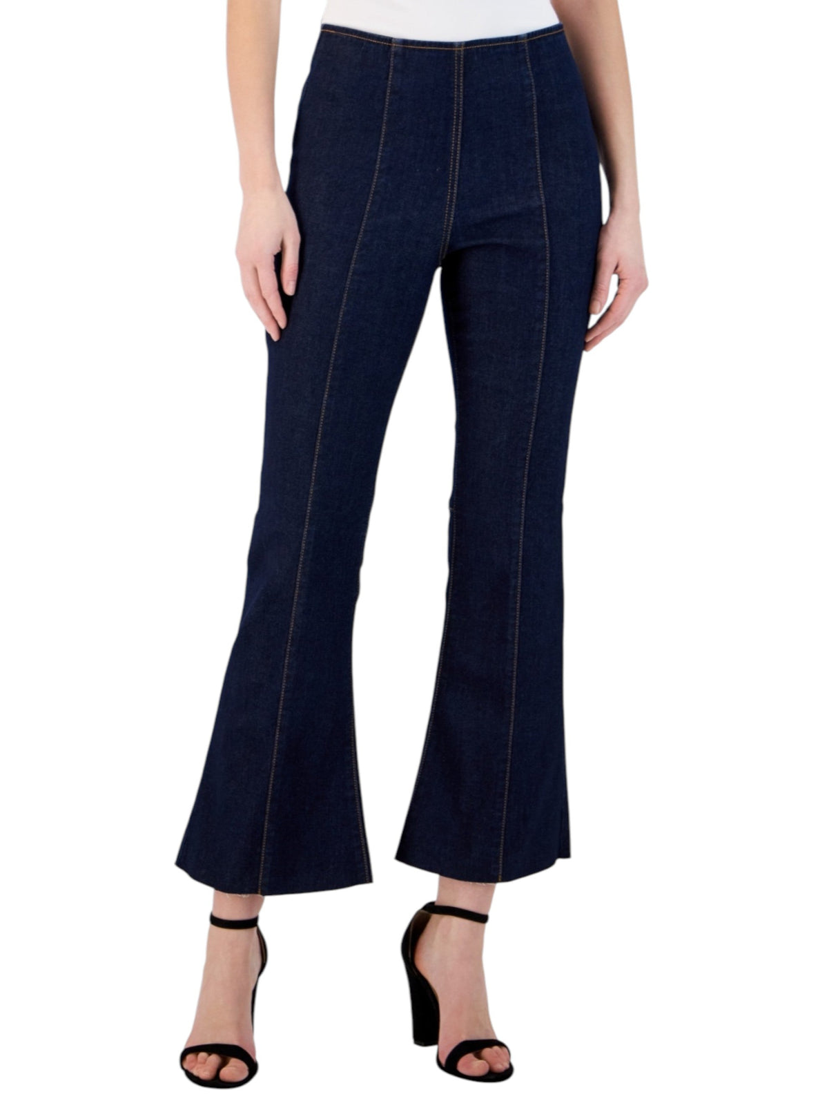 Image for Women's Plain Crop Jeans,Navy