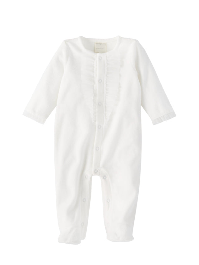 Image for Kids Girl's Velvet Front Glitter Chiffon Jumpsuit,White
