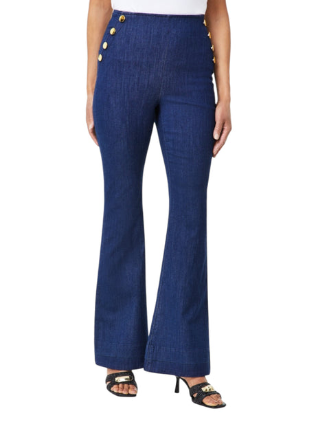 Image for Women's Decorative Buttons Jeans,Navy