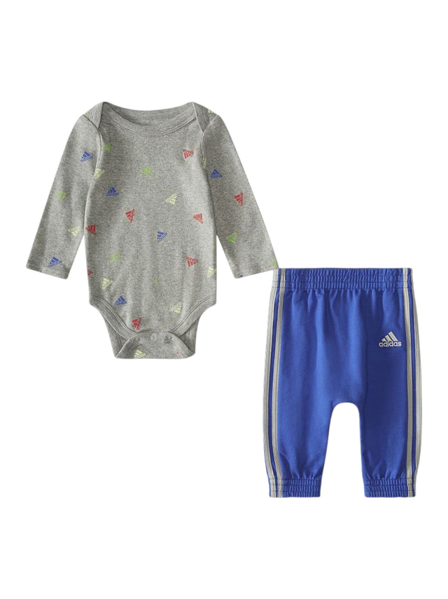 Image for Kids Boy's Brand Logo Printed Pajama Set Pant&BodySuit,Grey/Blue